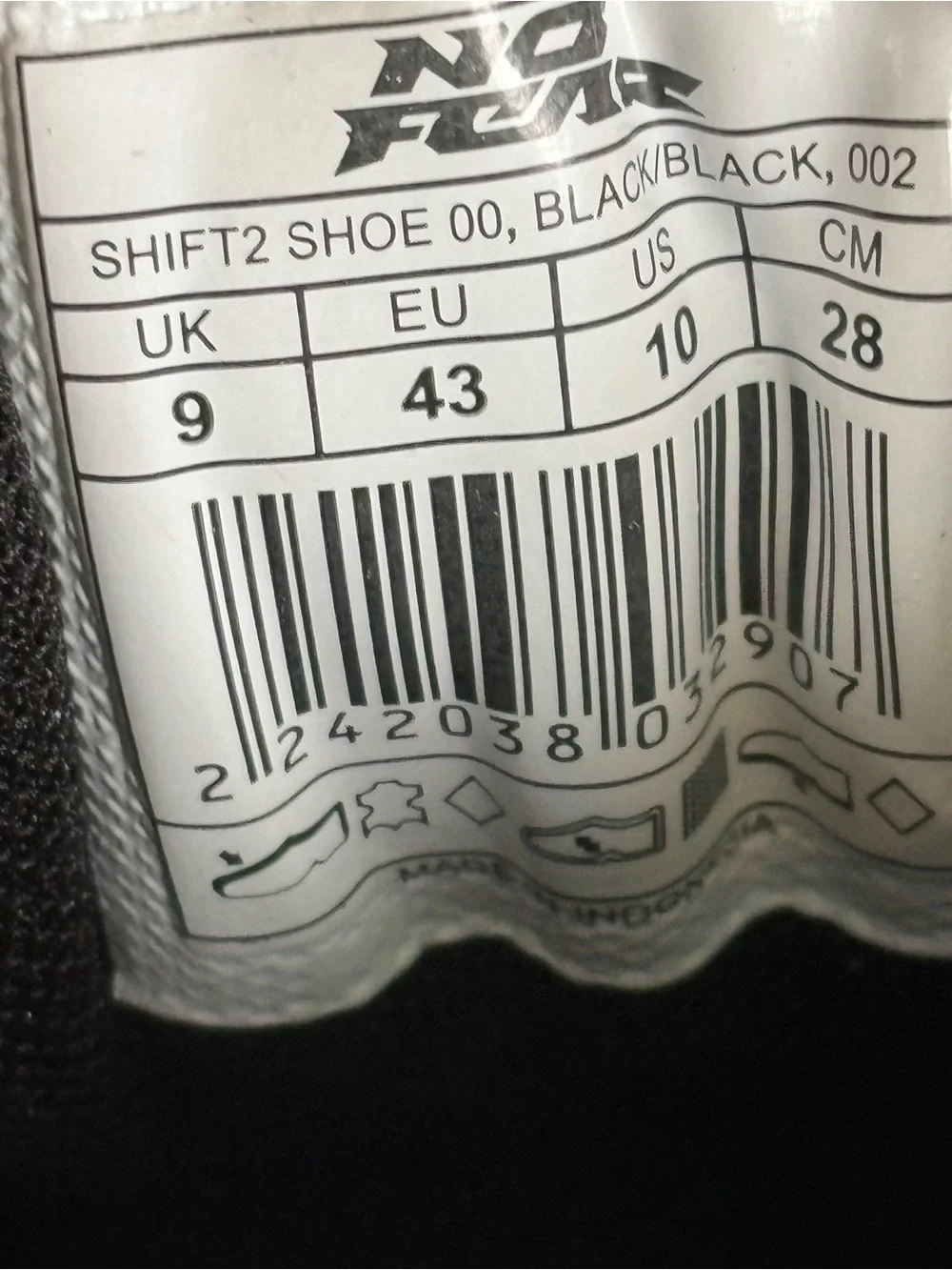 No Fear - Shift Skate Shoe Size 10 Black Brand New